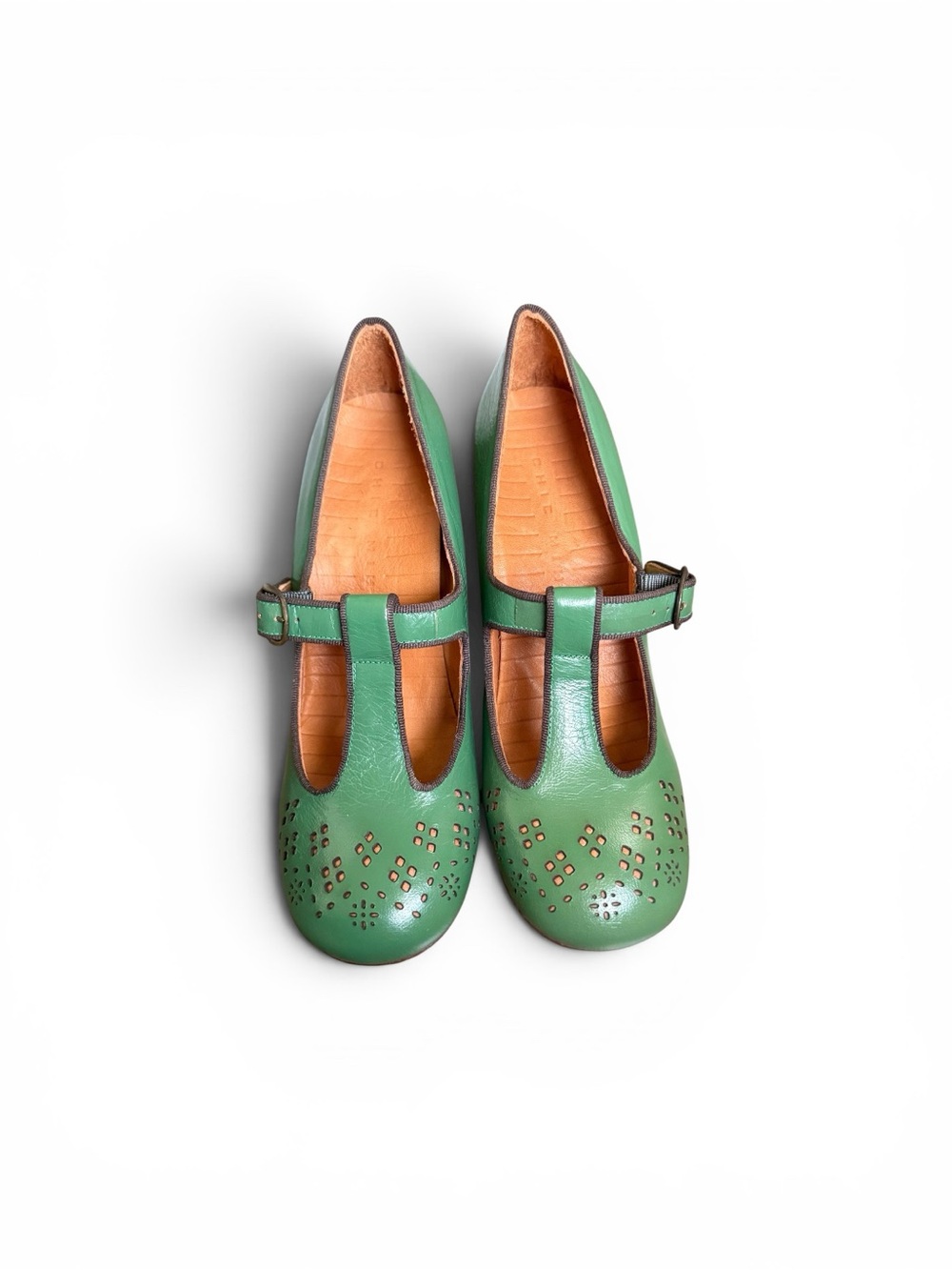 NWOT Chie Mihara Green Leather Mary Jane Heels - Picture 6 of 6
